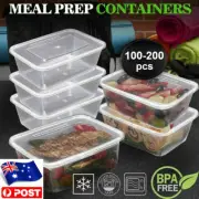 500ml 650ml 750ml 1000ml Take away Containers Takeaway Food Storage Plastic Lids