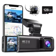REDTIGER F7N 4K Dual Dash Camera Front and Rear Dash Cam with 128GB SD Card
