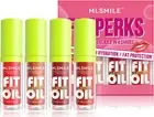 4 Colors Lip Oil Lip Gloss Set, Big Brush Head Hydrating Lip Glow Oil, Shiny Tra