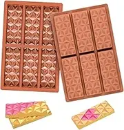 Fimary 2 Pcs Break Apart Chocolate Molds Silicone Deep, Stuffed Candy Bar Molds Silicone Shapes, Silicone Molds for Wax Melts Large(Pyramid)