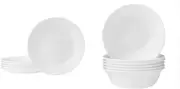 CORELLE Livingware Bread and Butter Plates & Soup Bowl Set, Winter Frost White
