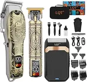 Professional Hair Clipper Set for Men Electric Shaver Razor Cordless Hair Cutting Barber Clippers Beard Trimmer Men's Grooming Kit Gifts for Him (Bronze)