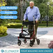 Medical Aid Euro Fold Rollator Walker for Senior Adult Stand up Wheelchair Roll