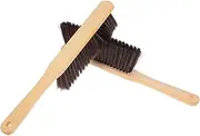 Kisangel Wooden Fireplace Brush Extended Handle 2 Pack Fine Bristles for Stove Cleaning Non-Scratch Dust Removal Tool