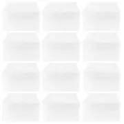 12PCS Thicken Shoes Box Transparent Stackable Shoes Storage Box - Size S White