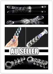 Glass Thruster Dildo Dong Sex Toy Adult Anal Plug Beads Crystal Butt 3 Styles