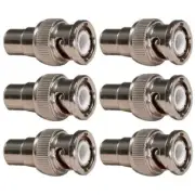 6x BNC Coaxial Coax Male Plug to RCA Female Jack Cable Adapter Connector
