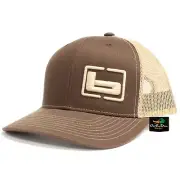 NEW BANDED GEAR TRUCKER CAP HAT BROWN KHAKI W/ "b" SIDE LOGO ADJUSTABLE