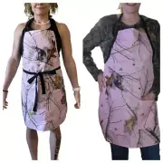 Mossy Oak Pink Camo Apron OSFM S-2X Sturdy Pink Camo 600D Polyester Grill Apron