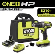 RYOBI 18V Brushless Cordless 1/2 In. Drill/Driver Kit with (2) 2.0 Ah HIGH PERFO