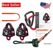Expandable and Portable 5:1 Pulley System Kit with Nylon Sling & Prusik Loop