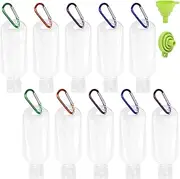 MILIOG 10PCS Travel Squeeze Bottles with Keychains, 1.7oz/50ml Leakproof Refillable Empty Plastic Bottles for Hand Sanitizer, Toiletries & Cosmetics – BPA-Free, Portable & Lightweight