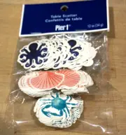 Pier 1 Table Scatter Confetti Sealife sea shells Octopus Blue crabs 12oz NEW