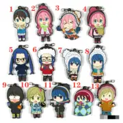 Anime Laid-Back Yuru Camp Rubber Keychain Key Ring straps cosplay
