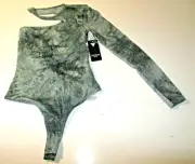 GUESS WOMEN'S TIDEPOOL TIE DYE ALMA BODYSUIT GREEN XS NEW WITH TAGS!!! MSRP $79