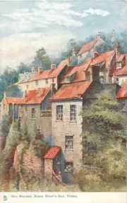 Whitby Yorkshire Old Houses, Robin Hood's Bay England OLD PHOTO