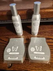 2 Silver Bells - Scentsy Wax Bars 3.2 oz & 2 Scentsy Spray Silver Bells 2.7 Oz