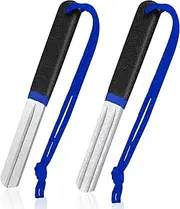 Skylety 2 Pcs Hook Sharpener Hook File for Fishing Hook Diamond File Sports Fishing Hook File with Handle Portable Hook Fish Hook File with Double Sided Fine and Medium Grit for Fishing