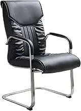 Classic Fashion Leisure Breathable Staff Chair Computer Chair Bow-Shaped Conference Chair Comfortable Office Home Computer Chair Desk Task Chair(Black)