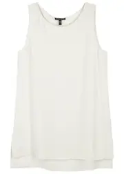 Eileen Fisher System Silk Crepe top - Ivory - L L