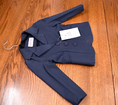 Belle & Bow NEW show jacket hunt coat Girls 12 month, 1 year navy $180 leadline