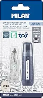 MILAN BWM10478B Blister Pack Correction Tape 5 mm x 6 m 1 Refill Pack Series 1918 Navy