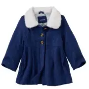 Carters Wool Blend Coat Jacket Girls Size 4 Black Blue Silver Sparkle NWT