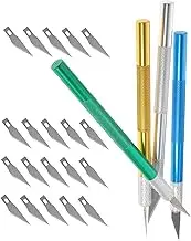 OHPHCALL 4 Sets Precision Hobby with Replacement Blades for Cutting Architectural Models Easy Grip Slip Handle for DIY Artwork and Trimming Projects