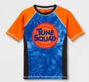 Sz 4-14 Space Jam 2 Swimsuit Rash Guard Swim Shirt Boy's Tune Squad New Legacy