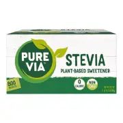 Pure Via Stevia Sweetener Packets 800 Count Zero Calorie Sugar Substitute