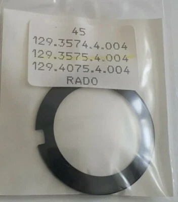 Genuine Rado Jubile 129.3574.4 Domed Sapphire Watch Crystal With Black Trim Edge