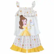 Disney Store Belle Girls Summer Short Sleep Set Pajamas Beauty Beast PJs Ruffles