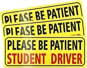 Student Driver for Car, Driver Magnets Student for Cars | 3 x Bumper Stickers for Beginner Learners - Magnetic Removable Funny Cages