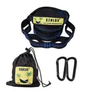 Hammock Straps for Trees - Set of Two 10ft Long, with 38 Loops & 2 Blue