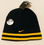 NIKE BIG BOYS YOUTH HAT BEANIE BLACK YELLOW REVERSIBLE SIZE 8/20 NWT