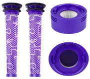 [4 Pack] Compatible Filters for Dyson V7 V8 Vacuum Parts - 2x Pre-Filters and 2x HEPA Post-Filters Replaces Part # 965661-01 and 967478-01