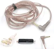Upgrade Cable Earphone Replacement Cable 0.75mm Gold-Plated Connector Transparent Black Cable C Pin in-line Control with Mic for/PRO/ZS10 PRO/AS16/AS12 Multicolor C Pin with Mic
