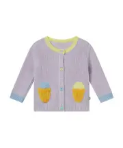 Stella McCartney Kids Ice-Cream Motifs Crewneck Cardigan 9M,3Y,6M,2Y,12M Gray