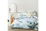 Bianca Azura Cotton Sateen Quilt Cover Set Queen