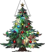 Christmas Tree Sun Catcher, Acrylic Tree Sun Catchers,Colorful Design Sun Catcher, Acrylic Tree Sun Catchers, Holiday Window Light Catcher (1pcs)