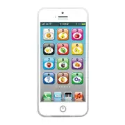 Child's Interactive My First Own Cell Phone,Play to learn,touch screen with 8 functions and dazzling LED lights (White)