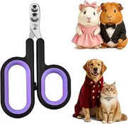 Lumifelice Cat Claw Scissors - Sharp Cat Claw Cutter in Purple, Stainless Steel Blades, Ergonomic Handle, Pink/White (Purple)