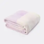 K-D Print Plush Blanket Single/Double - Lilac Check
