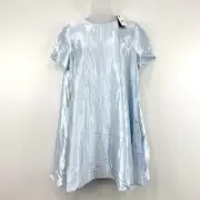 Banana Republic Dress Womens XS Cirrus Blue NWT Aurelia Satin Trapeze Mini