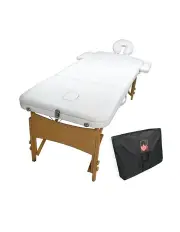 [Forever Beauty] Wooden Portable 3 Fold Beauty Massage Table 70cm in White