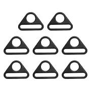 8 Pcs 1 1/2 Inch Triangle Buckles Adjuster Triangle D Rings Strap, Black