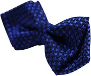 [Zasel] Boys Diamond Navy & Blue Crosses Patterned Cotton Bow Tie Blue, Navy