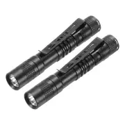 2 Pcs Mini Flashlight with Clip, Small LED Pen Flashlights, Black