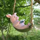 Garden Landscape Pig Swing Hanging Ornament Pig Sculpture Home Decoration