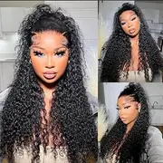 13x6 Lace Front Wigs Human Hair Curly 200% Density Mongolian Curly HD Lace Frontal Wig Pre Plucked with Baby Hair for Black Women Wig